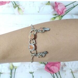 Unbranded Ballet Charm Chain Bracelet Silver Tone with Heart & Shoes Charms
